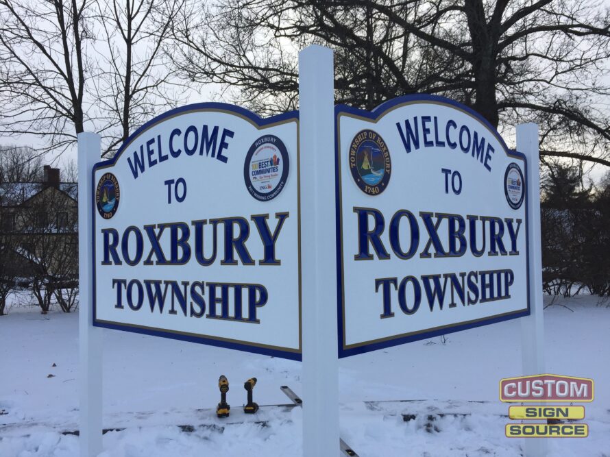 Welcome Post and Panel Town Sign