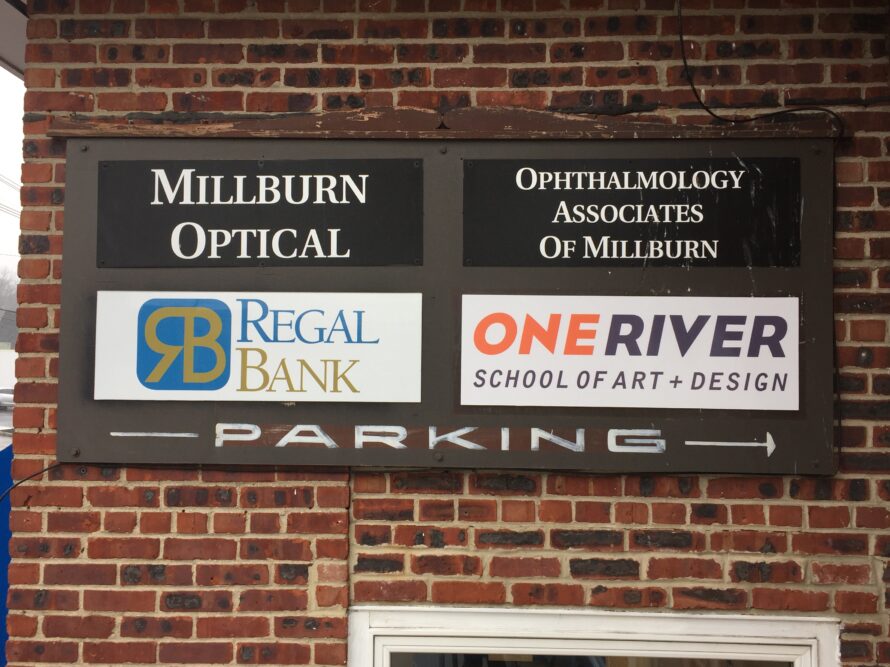 One River Wayfinding Building Sign
