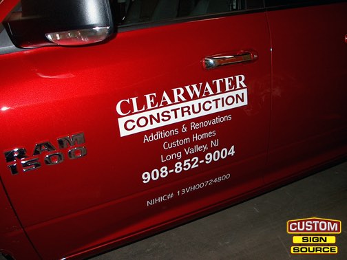 Clearwater Construction Truck Vehicle Graphics by Custom Sign Source