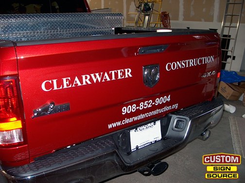 Clearwater Construction Truck Vehicle Graphics by Custom Sign Source