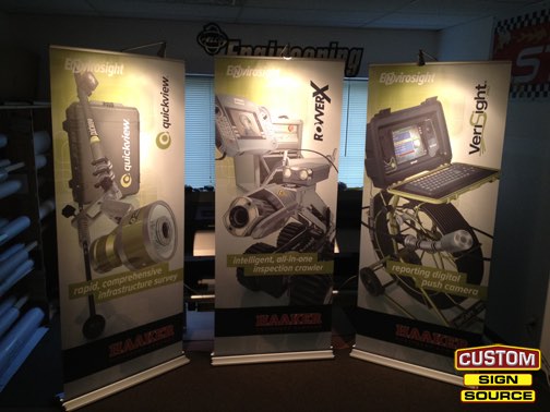 Envirosight Banner Stands with Lights by Custom Sign Source - Morris County, NJ