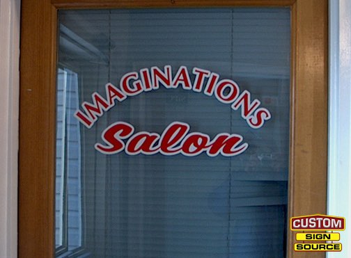 Imaginations Salon Window Graphics by Custom Sign Source - Morris County, NJ