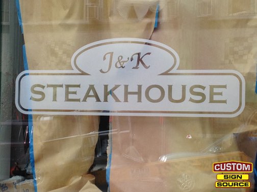 J&K Steakhouse Window Graphics by Custom Sign Source - Morris County, NJ