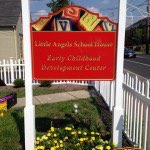 Little Angels School House Carved Post and Panel Sign by Custom Sign Source