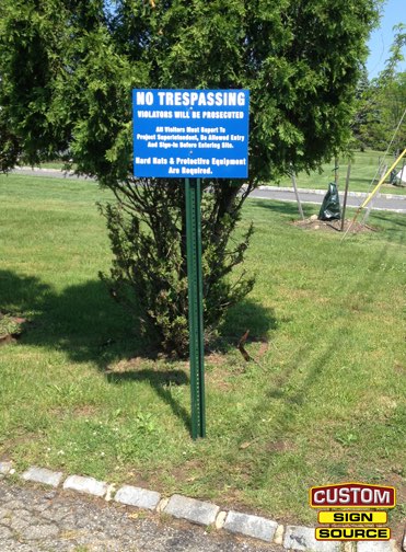 No Trespassing Work Site Construction Sign by Custom Sign Source - Morris County, NJ
