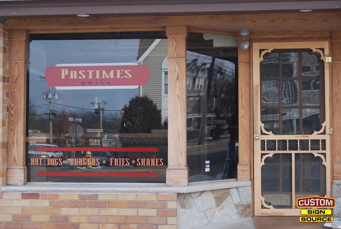 Pastimes Grill Window Graphics by Custom Sign Source - Morris County, NJ