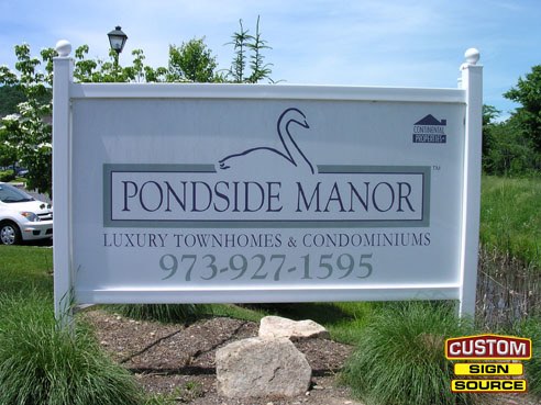 Pondside Manor Post and Panel Sign by Custom Sign Source – Succasunna, Morristown, Madison, Morris County, NJ