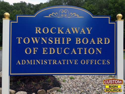 Rockaway Township Board of Ed Carved Post and Panel Sign by Custom Sign Source