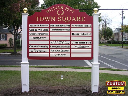 William Pitt Carved Post and Panel Sign by Custom Sign Source – Succasunna, Morristown, Madison, Morris County, NJ