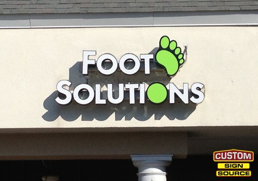 Foot Solutions Illuminated Letters by Custom Sign Source – Succasunna, Morristown, Madison, Morris County, NJ