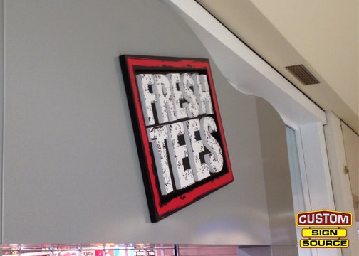 Fresh Tees Dimensional Letters Rockaway Townsquare Mall by Custom Sign Source - Morris County NJ