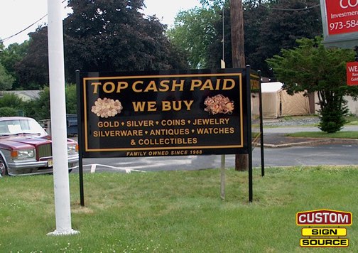 Roxbury Coin Post and Panel Sign by Custom Sign Source - Morris County, NJ