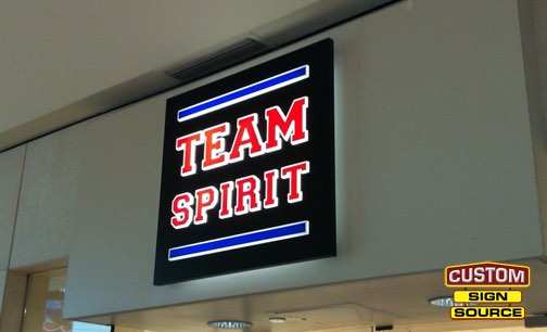 Team Spirit Illuminated Letters Rockaway Townsquare Mall by Custom Sign Source – Succasunna, Morristown, Madison, Morris County, NJ
