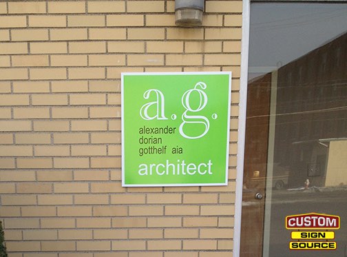 A.G. Architect Building Sign by Custom Sign Source – Succasunna, Randolph, Morristown, Boonton, Morris County, NJ