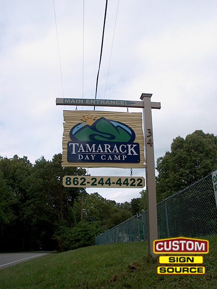 Tamarack Day Camp Carved Sign by Custom Sign Source - Morris County, NJ