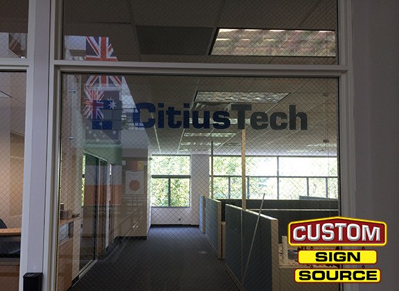 CitiusTech Wire Mounted Lobby Sign
