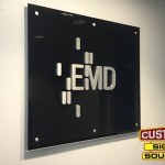 Glass Interior Lobby Sign with Dimensional Letters