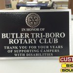 Rotary Club Precision Tooled Engraved Aluminum Plaque by Custom Sign Source - Morris County, NJ