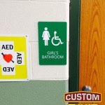 Girl's Bathroom Braille ADA Sign by Custom Sign Source - Morris County, NJ
