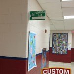 Reynolds School Interior Wayfinding Flag Mount Sign with Name Slat By Custom Sign Source- Morris County, NJ