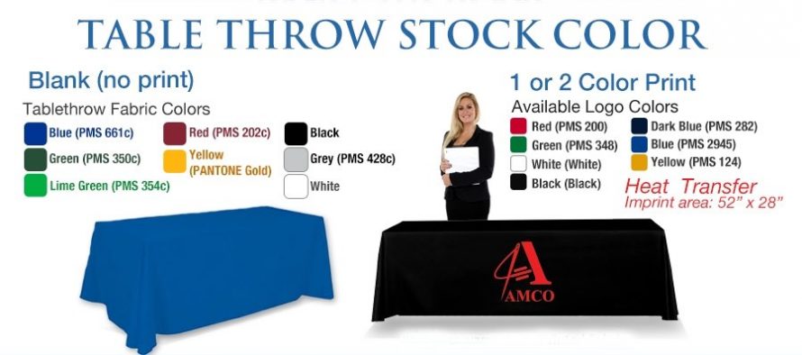 Table Throw Stock Color Options – Custom Sign Source – Morris County, NJ
