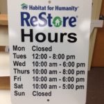 Habitat for Humanity Store Hours of Operation Sign