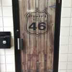 Stumpy's Axe Throwing Vinyl Cut Door